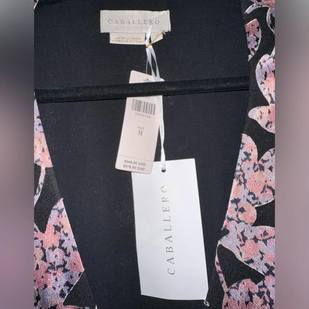 Anthropologie Caballero Floral Wrap Dress in Black Motif NEW - Picture 9 of 10